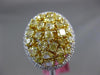 LARGE 4.71CT WHITE & FANCY YELLOW DIAMOND 18KT 2 TONE GOLD OVAL ANNIVERSARY RING