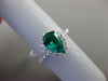 ESTATE 1.72CT DIAMOND & AAA EMERALD 14KT WHITE GOLD PEAR SHAPE ENGAGEMENT RING