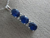 ESTATE 1.35CT DIAMOND & AAA SAPPHIRE 14KT WHITE GOLD 3D THREE STONE OVAL PENDANT