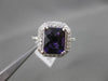 ESTATE LARGE 4.82CTW DIAMOND & AAA AMETHYST 14KT WHITE GOLD FILIGREE HALO RING