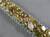 GIA LARGE 26.82CT WHITE & FANCY YELLOW DIAMOND 18K TWO TONE GOLD TENNIS BRACELET