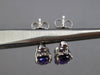 ESTATE 2.21CT DIAMOND & AAA AMETHYST 14KT WHITE GOLD CLASSIC OVAL POST EARRINGS