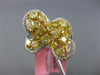 ESTATE LARGE 4.33CT WHITE & INTENSE YELLOW DIAMOND 18KT GOLD BUTTERFLY RING