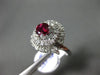 ESTATE LARGE 1.05CT DIAMOND AAA RUBY 18KT WHITE GOLD MULTI SWIRL ENGAGEMENT RING