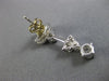 ANTIQUE 1.15CT DIAMOND 18KT WHITE GOLD 3D FLOWER LEAF HANGING EARRINGS #9453