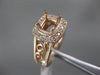 ESTATE LARGE .20CT DIAMOND 14KT ROSE GOLD 3D MILGRAIN SEMI MOUNT ENGAGEMENT RING