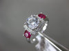ESTATE 2.05CT DIAMOND & AAA RUBY 14KT WHITE GOLD SQUARE CLASSIC ENGAGEMENT RING