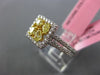 .88CT WHITE & FANCY YELLOW DIAMOND 18KT WHITE GOLD SQUARE FRIENSHIP PROMISE RING