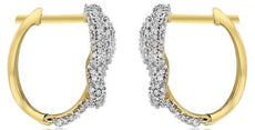 ESTATE .76CT DIAMOND 14KT YELLOW GOLD 3D PAVE LOVE KNOT CLIP ON HANGING EARRINGS