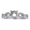 ESTATE .21CT DIAMOND 18KT WHITE GOLD 4 PRONG INFINITY SEMI MOUNT ENGAGEMENT RING
