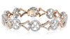 LARGE 4.15CT DIAMOND 18KT WHITE & ROSE GOLD 3D MULTI FLOWER FUN TENNIS BRACELET