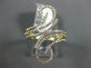 ESTATE LARGE .25CT ROUND DIAMOND 14KT YELLOW GOLD 3D MULTI ROW DOUBLE SWIRL RING