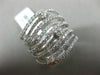ESTATE LARGE 1.92CT DIAMOND 18KT WHITE GOLD 3D MULTI ROW ETOILE WAVE LOVE RING