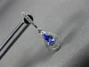 ESTATE .60CT DIAMOND & AAA TANZANITE 14KT WHITE GOLD TEAR DROP HANGING EARRINGS