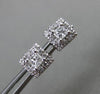 ESTATE .31CT DIAMOND PRINCESS CUT 14K WHITE GOLD 3D SOLITAIRE HALO STUD EARRINGS