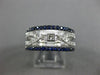 ESTATE WIDE 1.05CT DIAMOND & AAA SAPPHIRE 14K WHITE GOLD LOVE ANNIVERSARY RING