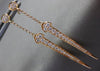 ESTATE LONG .36CT ROUND CUT DIAMOND 18KT ROSE GOLD 3D ANCHOR HANGING EARRINGS