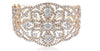 EXTRA LARGE 14.75CT DIAMOND 18KT ROSE GOLD FLOWER FILIGREE CUFF BANGLE BRACELET