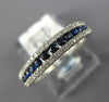 ESTATE .51CT DIAMOND & AAA SAPPHIRE 18K WHITE GOLD 3D CLASSIC ANNIVERSARY RING