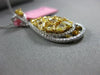 ESTATE 2.64CT WHITE FANCY YELLOW DIAMOND 18K GOLD PEAR SHAPE MULTI SHAPE PENDANT