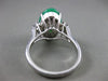 ANTIQUE LARGE .15CT DIAMOND & CHALCEDONY 14K WHITE GOLD OVAL FILIGREE RING 23031