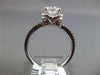 ESTATE 1.24CT DIAMOND & AAA RUBY 14KT WHITE GOLD 3D FLOWER HALO ENGAGEMENT RING