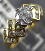 ESTATE .72CT ROUND DIAMOND 14KT TWO TONE GOLD 3D PYRAMID ENGAGEMENT RING #17820