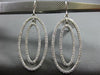 ESTATE EXTRA LARGE 2.15CT DIAMOND 14K WHITE GOLD 3D DOUBLE OVAL HANGING EARRINGS