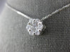 ESTATE LARGE .68CT DIAMOND 14K WHITE GOLD 3D FLOWER FLOATING LOVE PENDANT #26582
