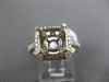 ESTATE LARGE 1.0CT DIAMOND 14K WHITE GOLD SQUARE HALO SEMI MOUNT ENGAGEMENT RING