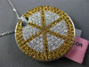 ESTATE LARGE 3.57CT DIAMOND 18KT WHITE & YELLOW GOLD 3D PIZZA PIE FUN PENDANT