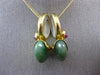 ESTATE LARGE AAA MULTI GEM 18KT YELLOW GOLD 3D DOUBLE TEAR DROP FLOATING PENDANT