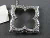 ESTATE LARGE .32CT DIAMOND 14K WHITE GOLD 3D OPEN SQUARE FLOWER FLOATING PENDANT