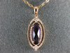 ESTATE 1.15CT DIAMOND & AAA AMETHYST 14KT ROSE GOLD 3D OVAL FILIGREE PENDANT
