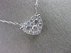 ESTATE .45CT DIAMOND 18KT WHITE GOLD CLASSIC 3D PAVE HEART LOVE FLOATING PENDANT