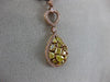 ESTATE LARGE 1.95CT PINK & FANCY YELLOW DIAMOND 18KT ROSE GOLD TEAR DROP PENDANT