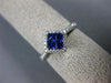 ESTATE WIDE .72CT DIAMOND & AAA SAPPHIRE 18K WHITE GOLD CLASSIC SQUARE HALO RING