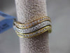 ESTATE .61CT DIAMOND 18KT WHITE & YELLOW & ROSE GOLD WAVE STACKABLE RING SET