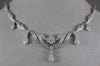 ESTATE 1.58CT DIAMOND 14KT WHITE GOLD 3D FILIGREE V SHAPE CHANDELIER NECKLACE