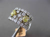 ESTATE WIDE 3.51CT WHITE & FANCY YELLOW DIAMOND 18KT WHITE GOLD ETOILE FUN RING