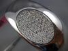 ESTATE EXTRA LARGE 1.65CT DIAMOND 14K WHITE GOLD 3D OVAL PAVE BANGLE BRACELET