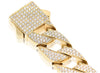 EXTRA LARGE 7.43CT DIAMOND 18K YELLOW GOLD MULTI ROW SOLID CUBAN UNISEX BRACELET