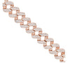 LARGE 9.80CT DIAMOND 14KT ROSE GOLD 3D MULTI ROW CUBAN LINK TENNIS BRACELET