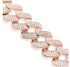 LARGE 9.80CT DIAMOND 14KT ROSE GOLD 3D MULTI ROW CUBAN LINK TENNIS BRACELET