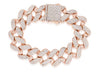 LARGE 9.80CT DIAMOND 14KT ROSE GOLD 3D MULTI ROW CUBAN LINK TENNIS BRACELET