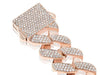 LARGE 9.80CT DIAMOND 14KT ROSE GOLD 3D MULTI ROW CUBAN LINK TENNIS BRACELET