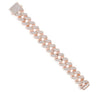 LARGE 9.80CT DIAMOND 14KT ROSE GOLD 3D MULTI ROW CUBAN LINK TENNIS BRACELET
