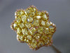 ESTATE LARGE 3.36CT PINK & INTENSE DIAMOND 18K YELLOW & ROSE GOLD 3D FLOWER RING