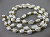 ESTATE PEARL 14KT YELLOW GOLD PEARL & GOLD BEAD BY THE YARD NECKLACE #24946