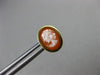 ESTATE OVAL 14KT YELLOW GOLD HANDCRAFTED LADY SHELL CAMEO EARRINGS 10mm #19573